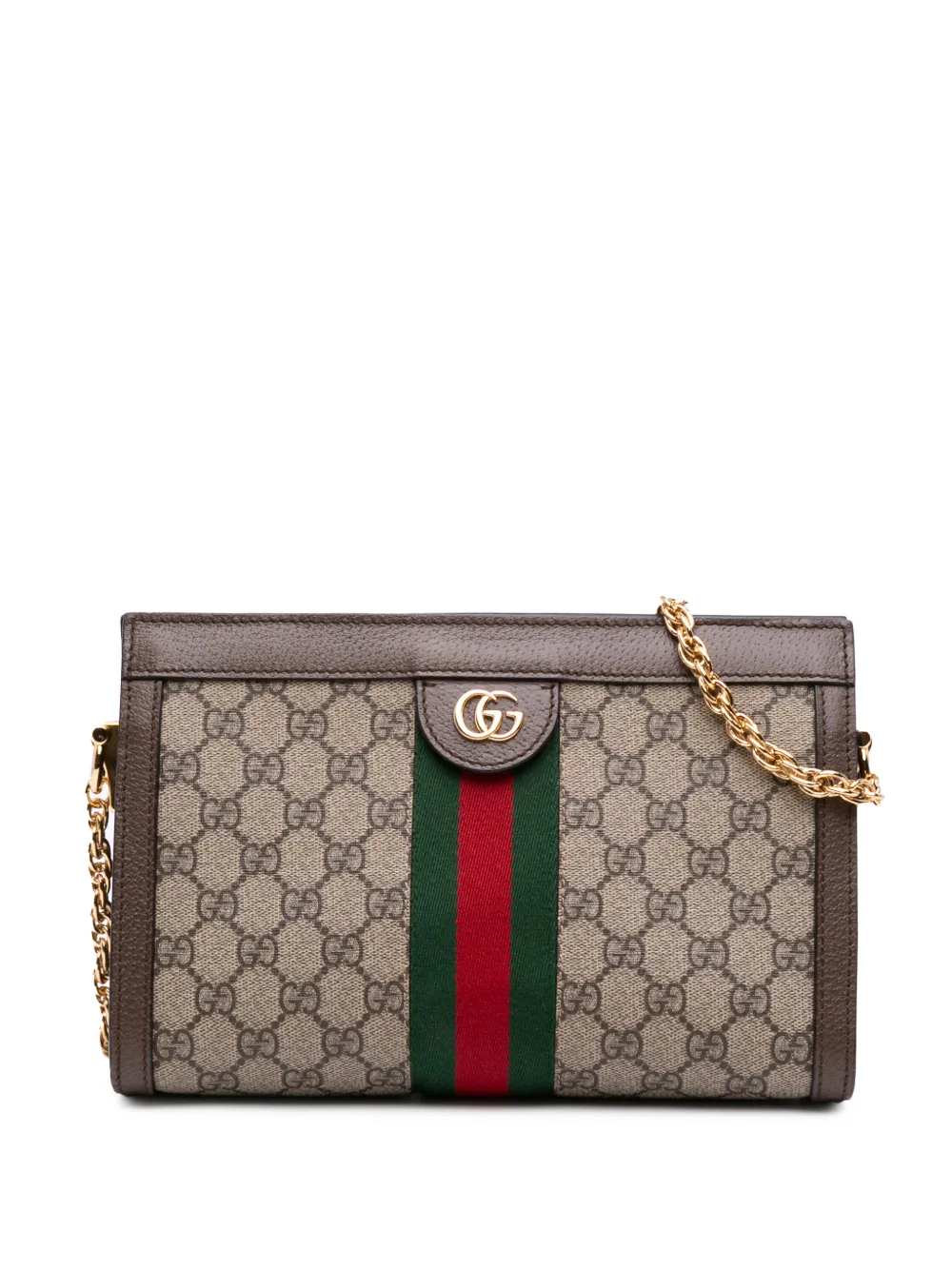 Gucci Pre-Owned 2016-2026 Small GG Supreme Web Ophidia Chain crossbody bag - Toni neutri