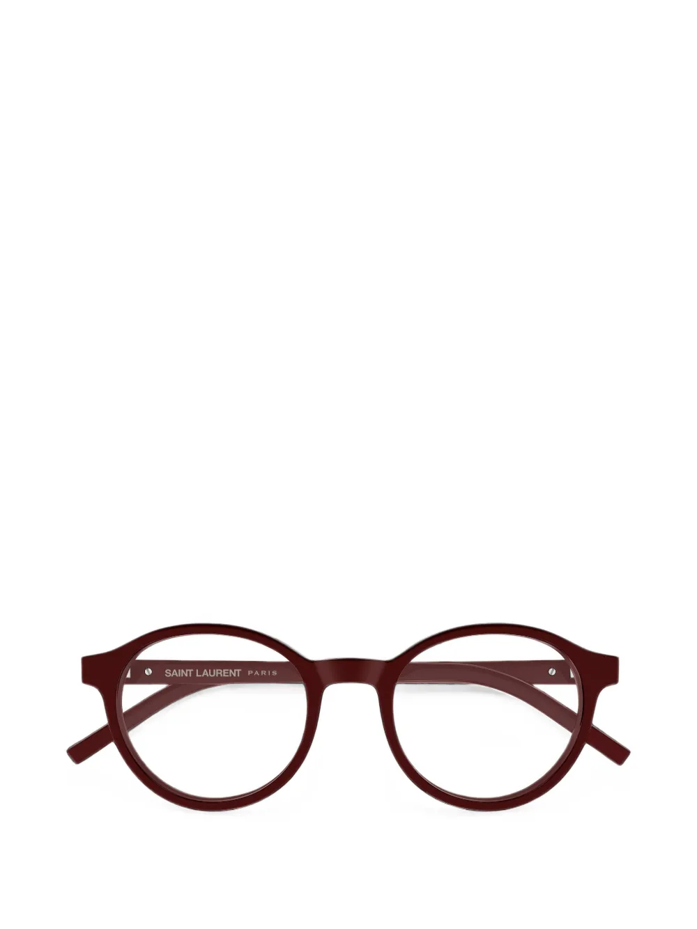 Saint Laurent Eyewear Bril met rond montuur en logoplakkaat Rood