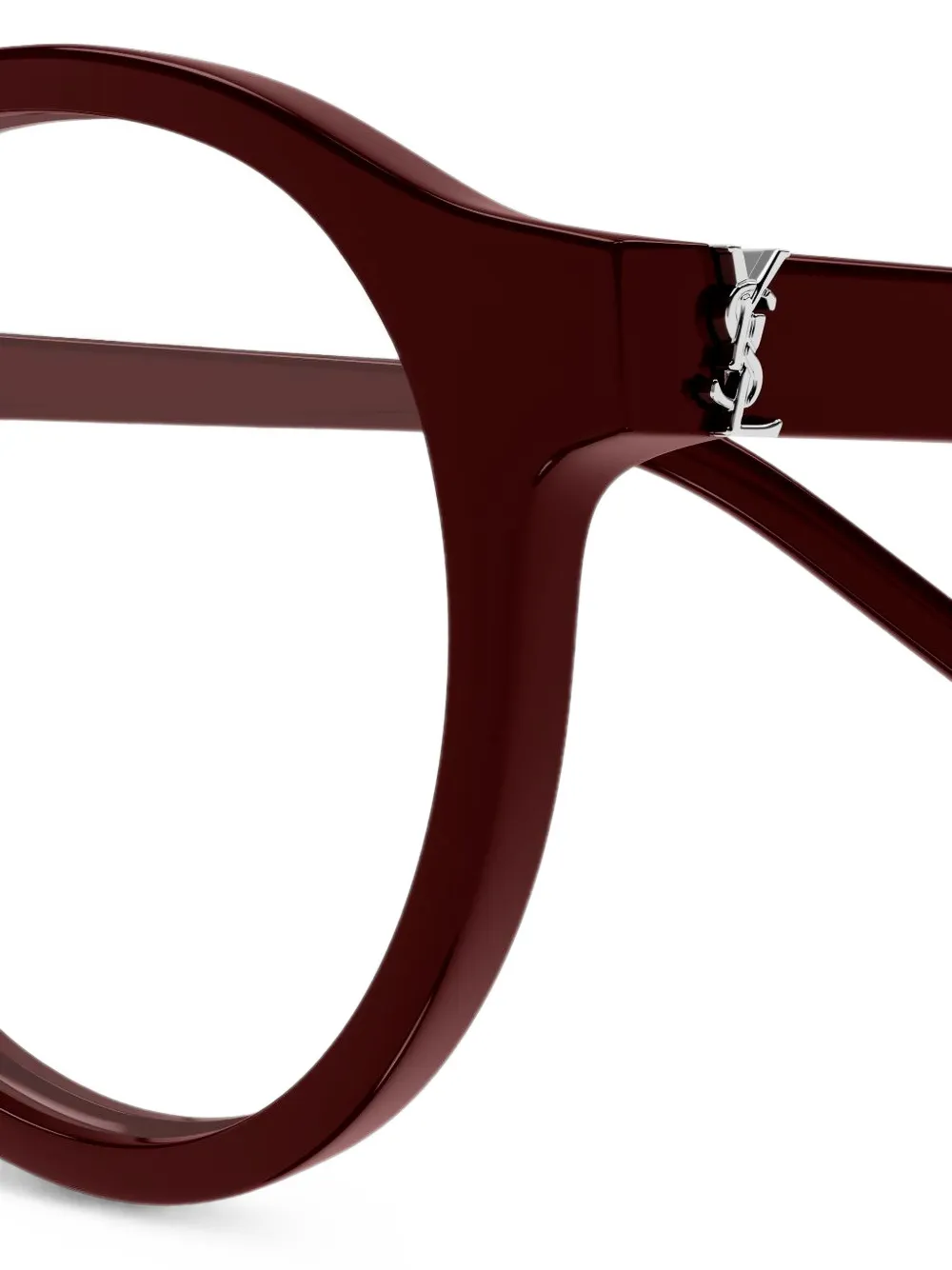 Saint Laurent Eyewear Bril met rond montuur en logoplakkaat Rood
