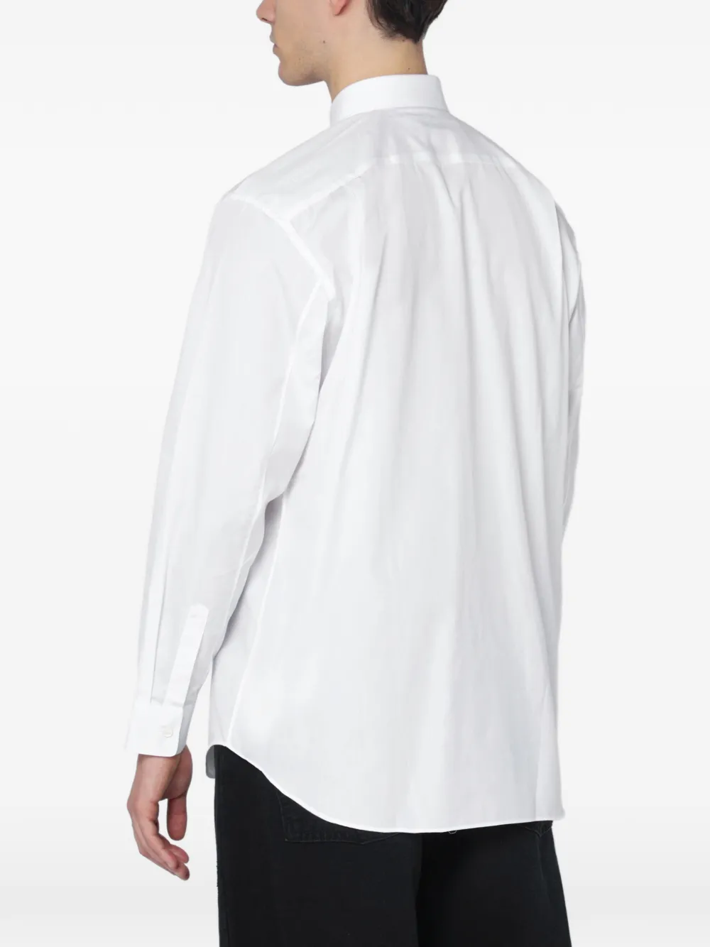 Comme des Garçons Homme Overhemd met hart-patch en lange mouwen Wit