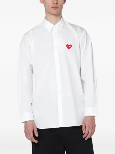Comme des Garçons Homme camisa manga larga con parche de corazón