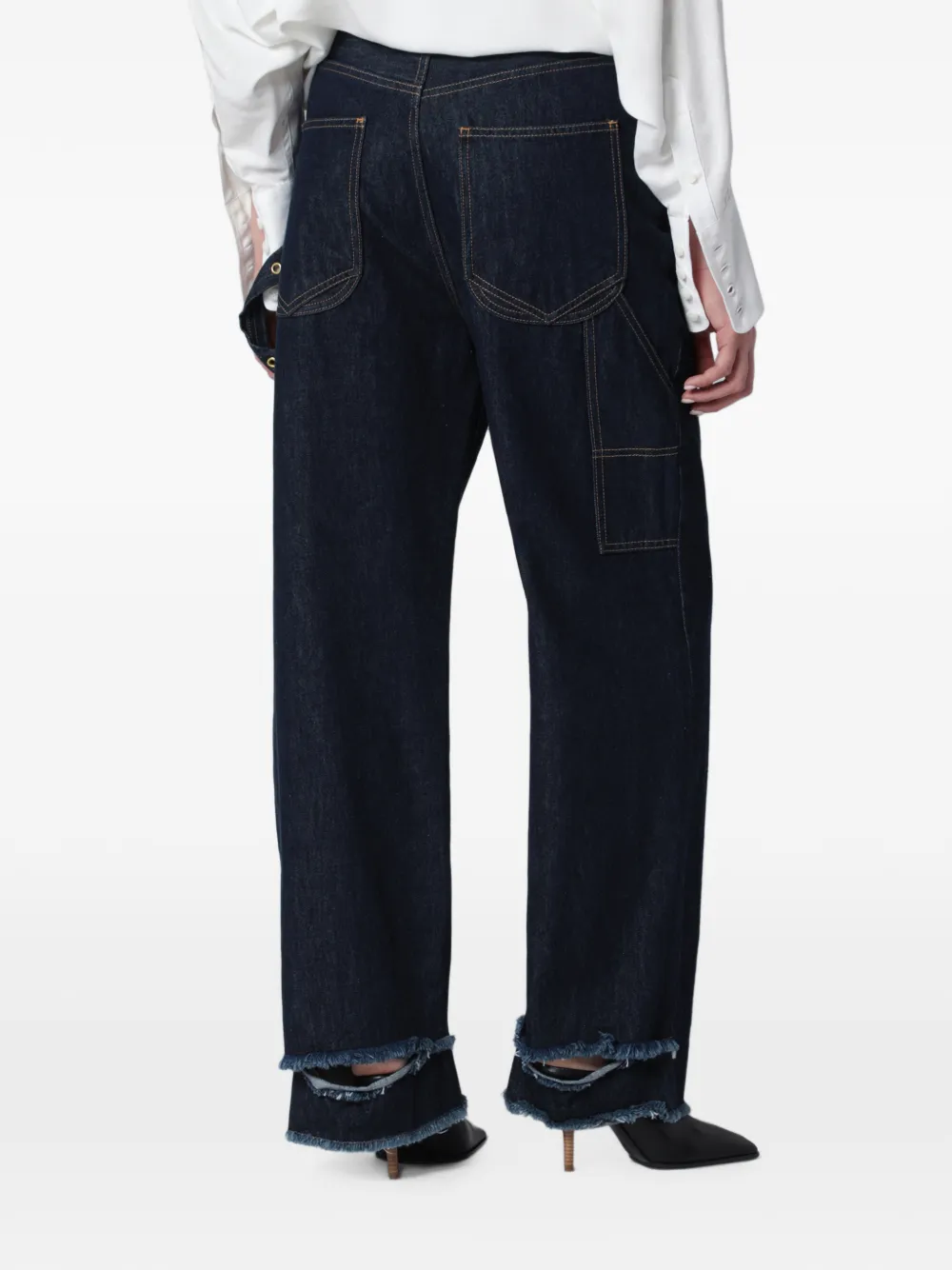 DARKPARK Lisa jeans verfraaid met sjaal Blauw