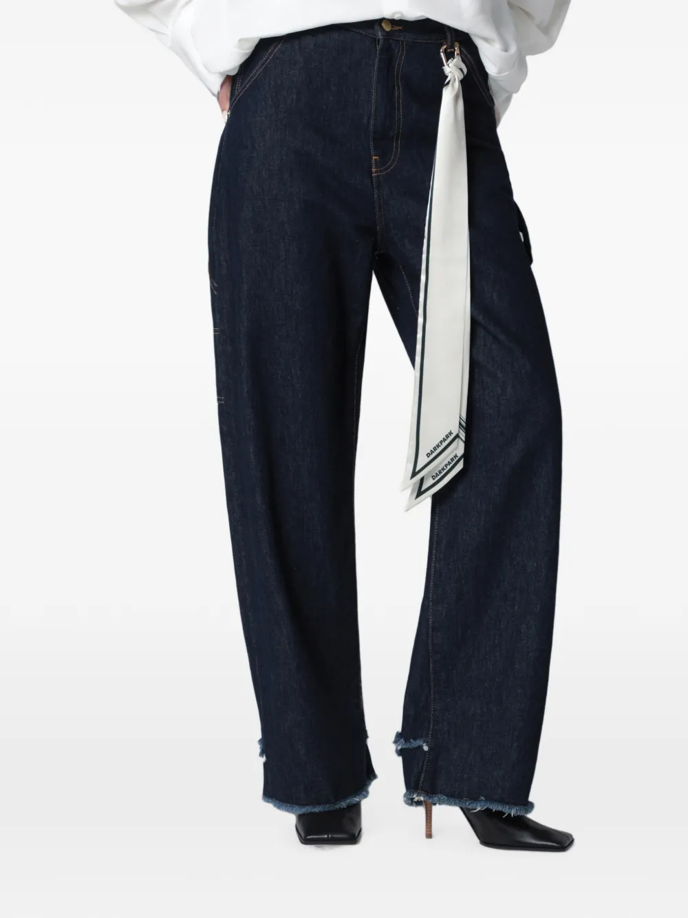 DARKPARK Lisa scarf-adorned jeans - Blu
