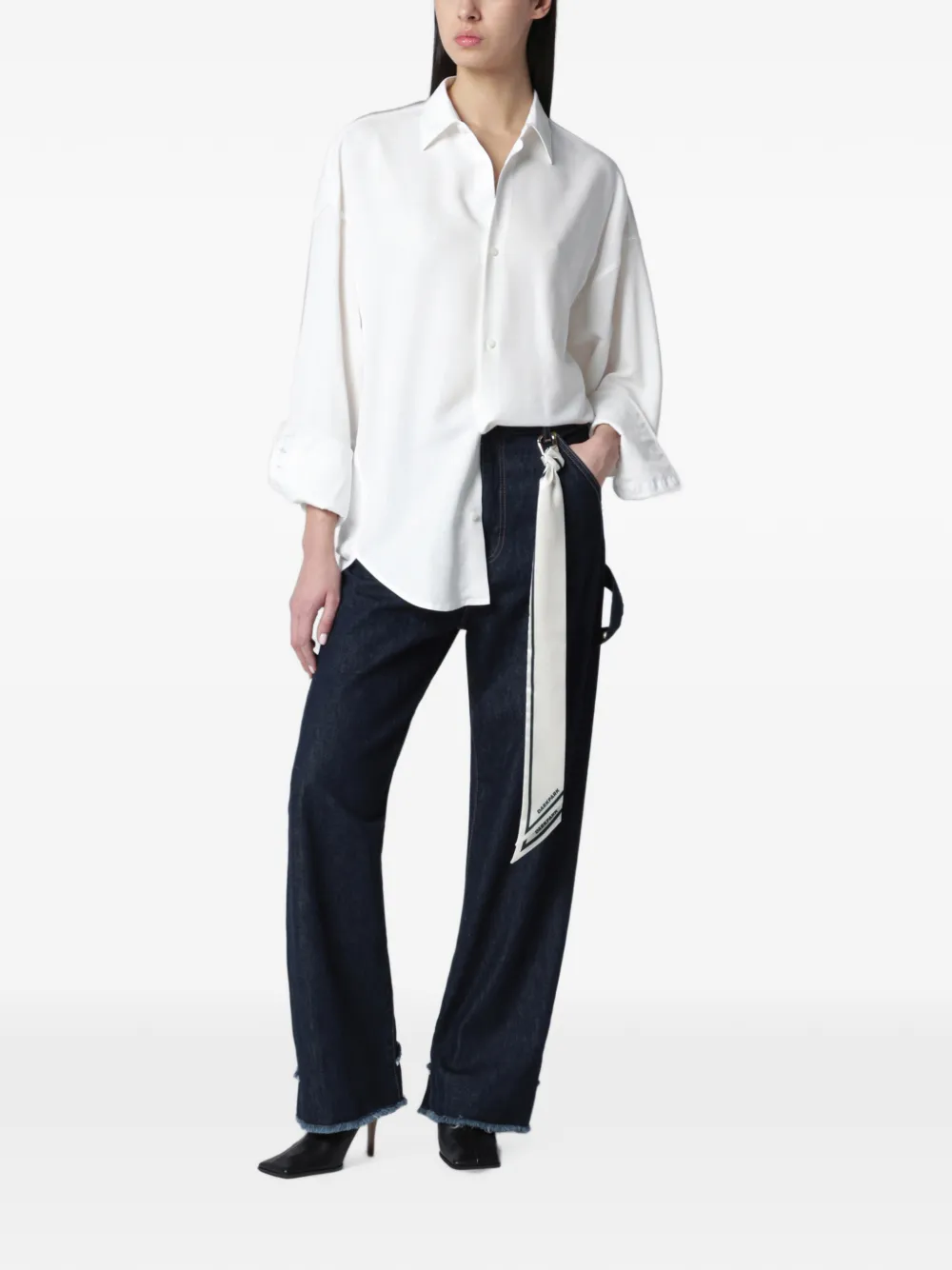 DARKPARK Lisa jeans verfraaid met sjaal Blauw