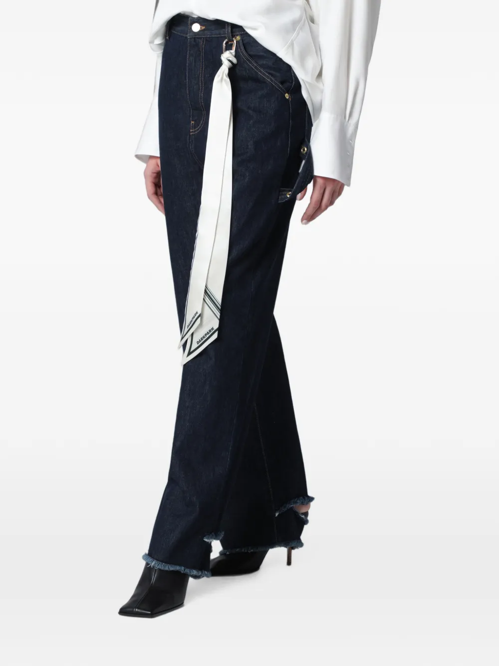 DARKPARK Lisa jeans verfraaid met sjaal Blauw