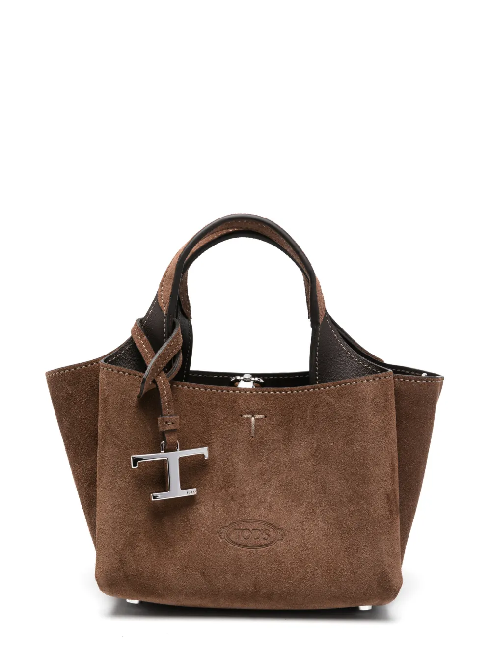 Tod's micro logo-detail suede mini bag - Brown