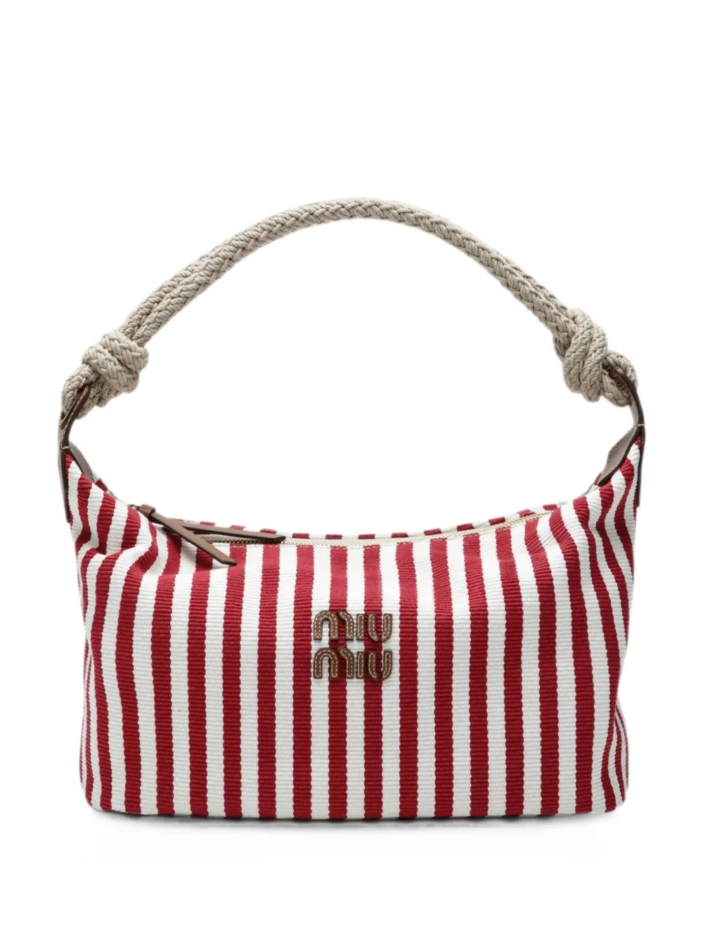 Miu Miu striped rope-handle shoulder bag - Rosso
