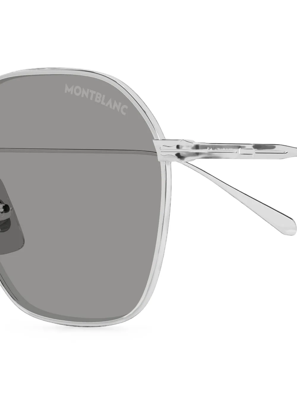 Montblanc Zonnebril met geometrisch montuur Zilver