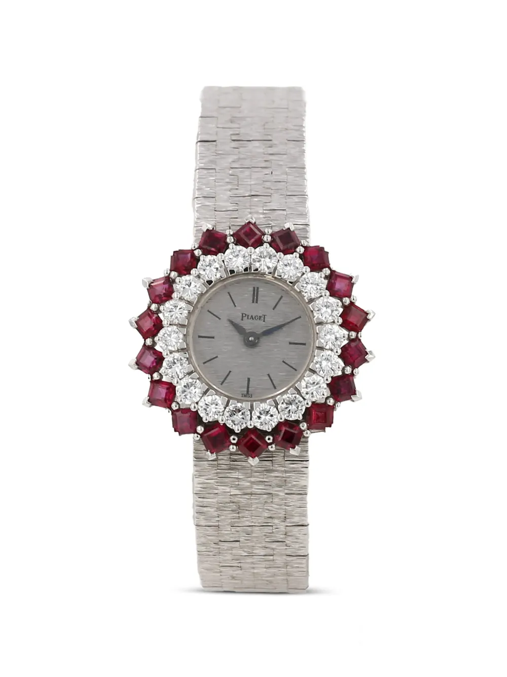 Piaget 1970s diamond and ruby 26mm watch - Silber