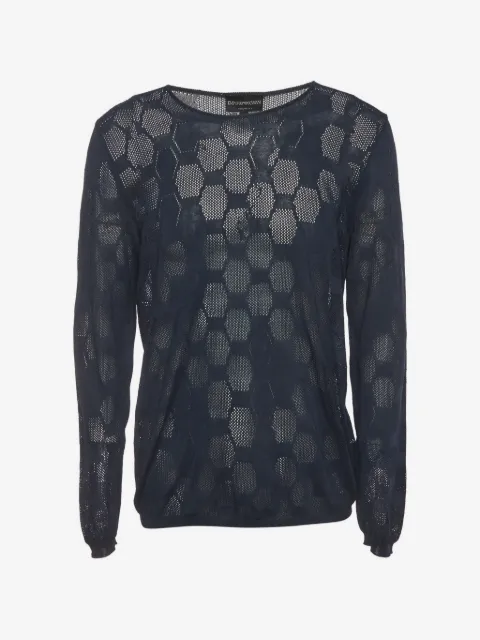 Emporio Armani Pre-Owned open-knit semi-sheer sweater