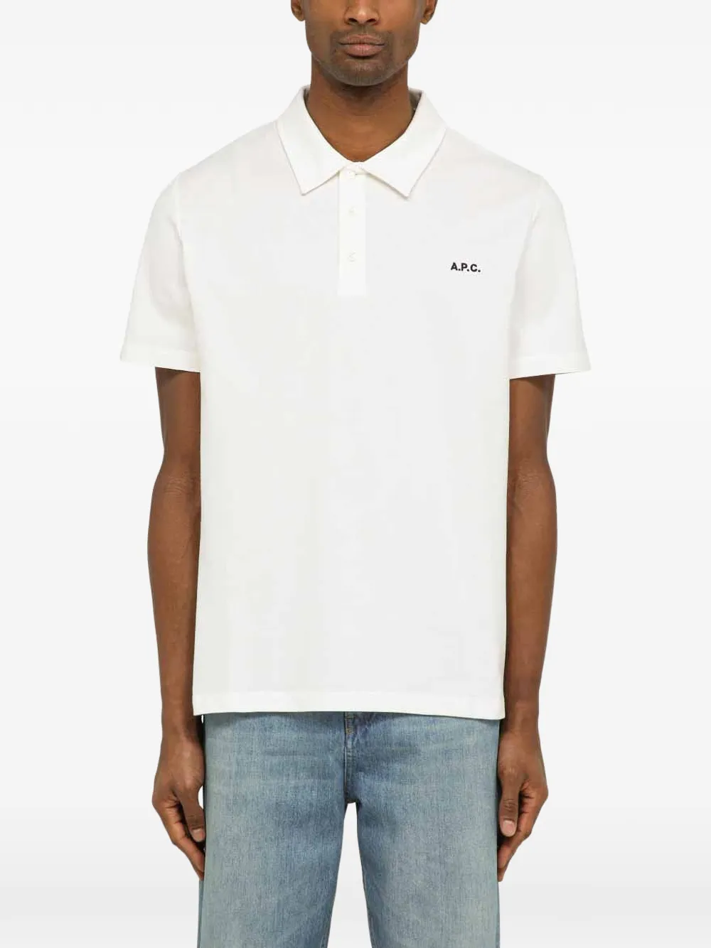 A.P.C. Poloshirt met geborduurd logo Wit