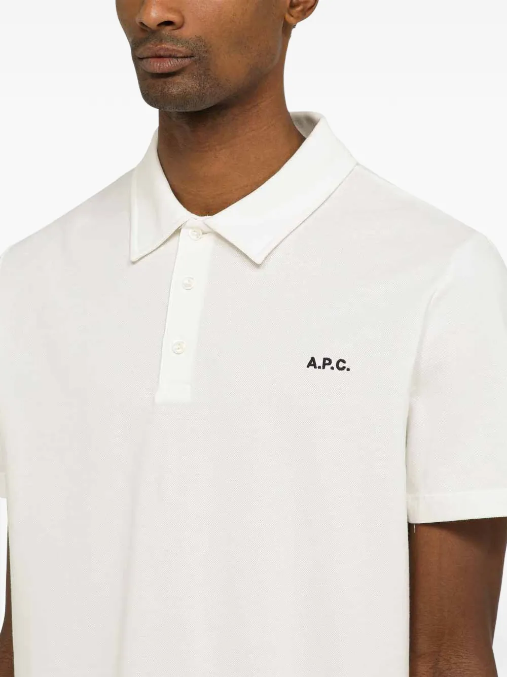 A.P.C. Poloshirt met geborduurd logo Wit