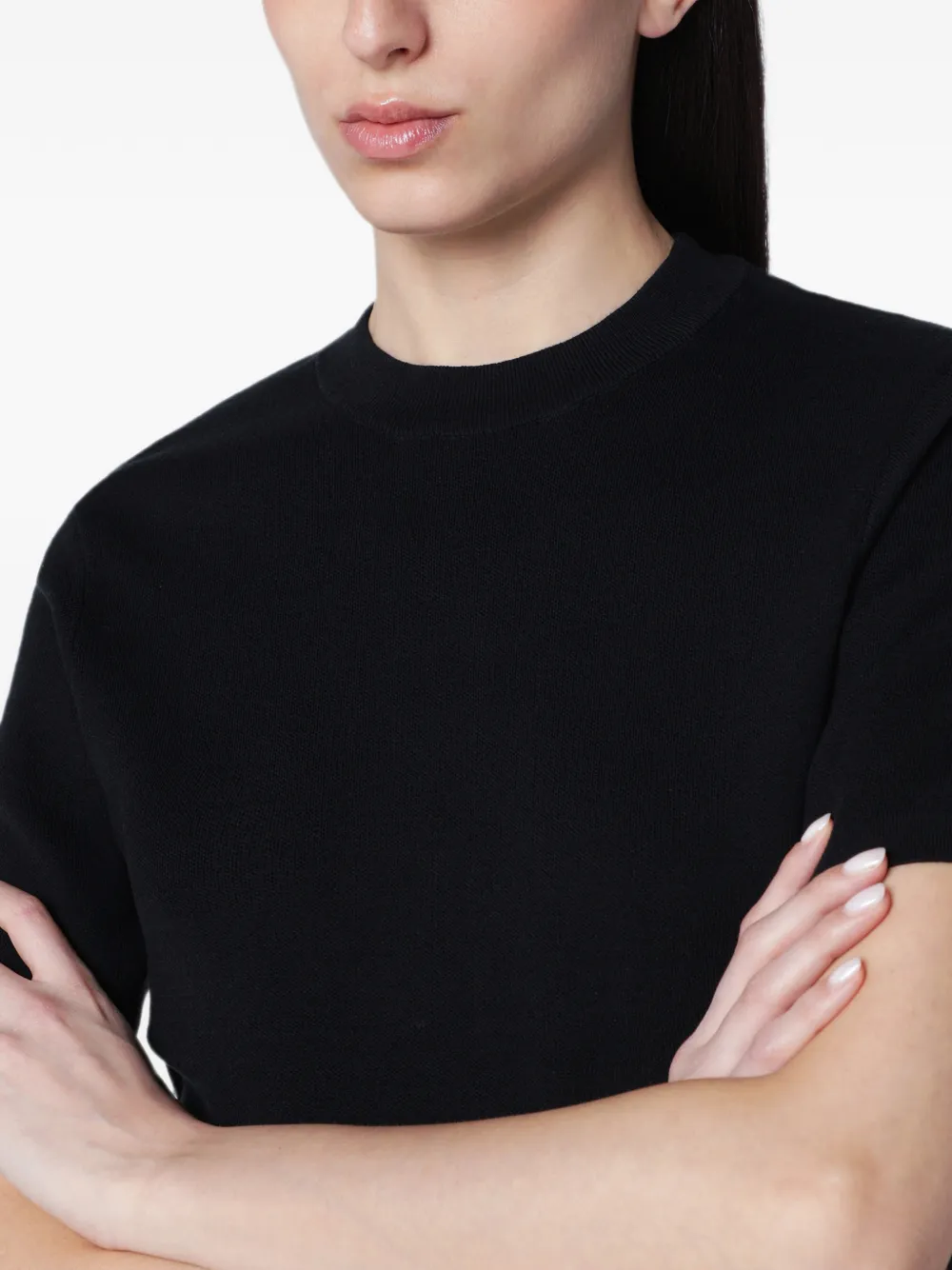 ENTIRE STUDIOS Slim-fit gebreid T-shirt Zwart