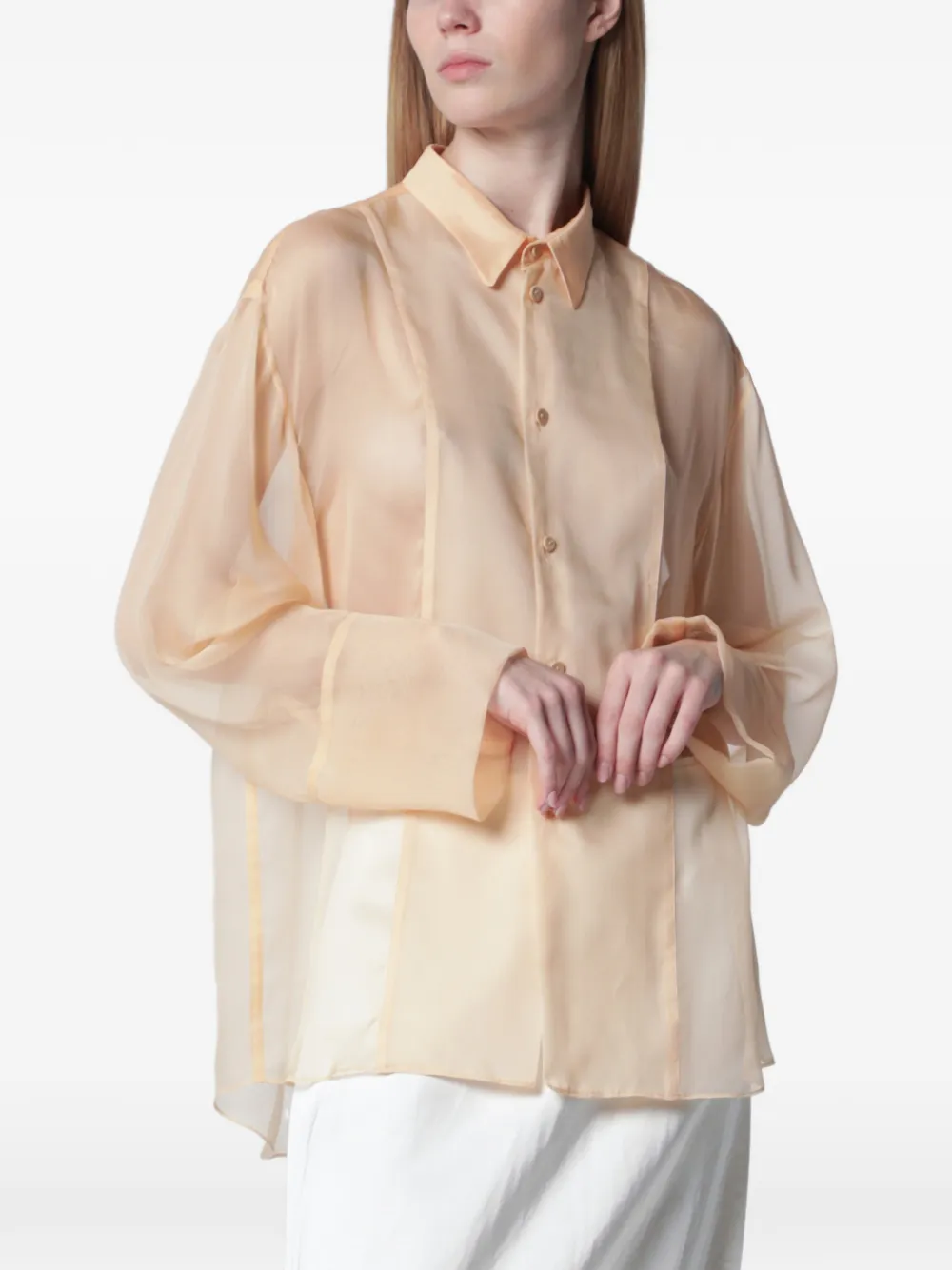 Alberta Ferretti sheer silk shirt - Neutrals