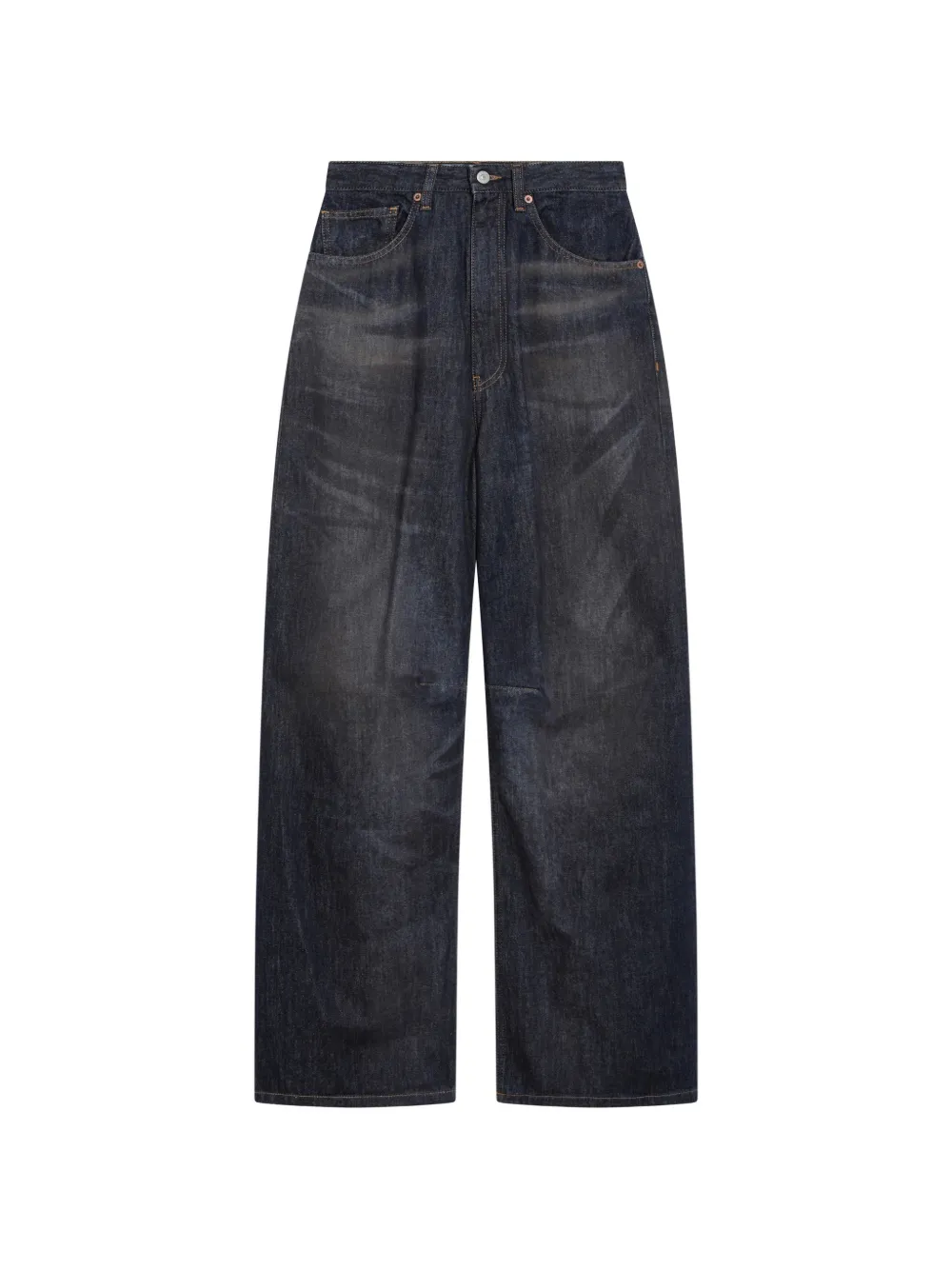 MM6 Maison Margiela faded wide-leg jeans - Blu