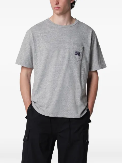 Needles butterfly-embroidered pocket T-shirt