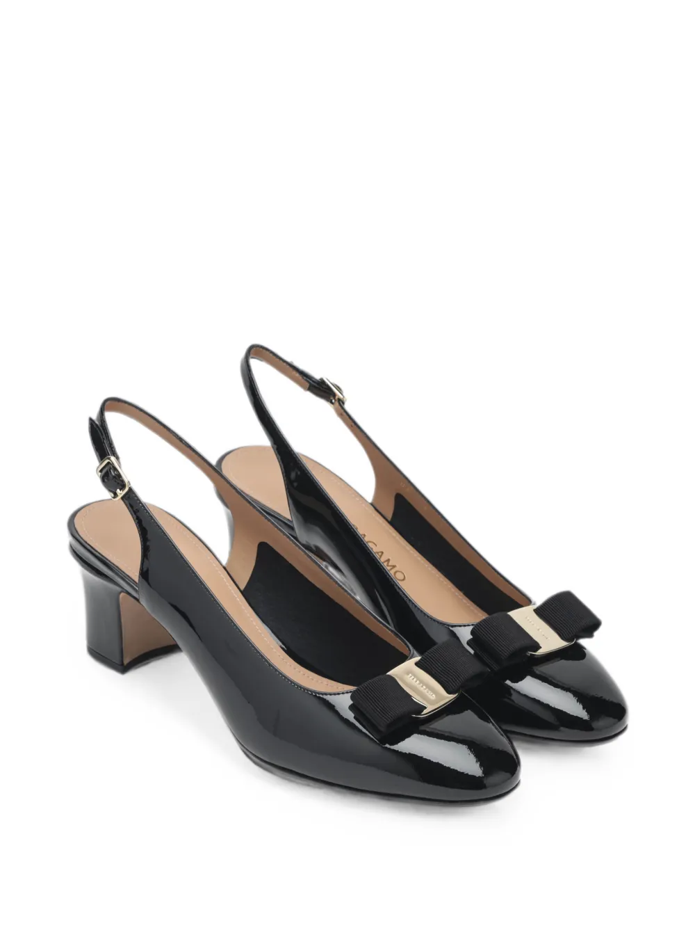 Ferragamo Vara bow slingback pumps Zwart