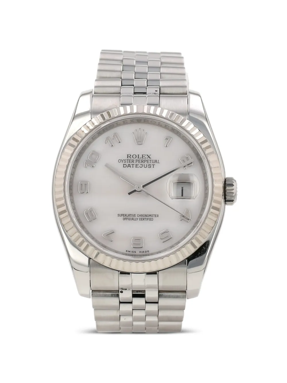 Rolex Datejust fluted bezel 36mm watch - Bianco