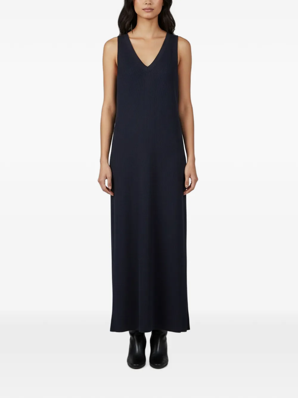 Brunello Cucinelli rib-knit sleeveless maxi dress - Blue