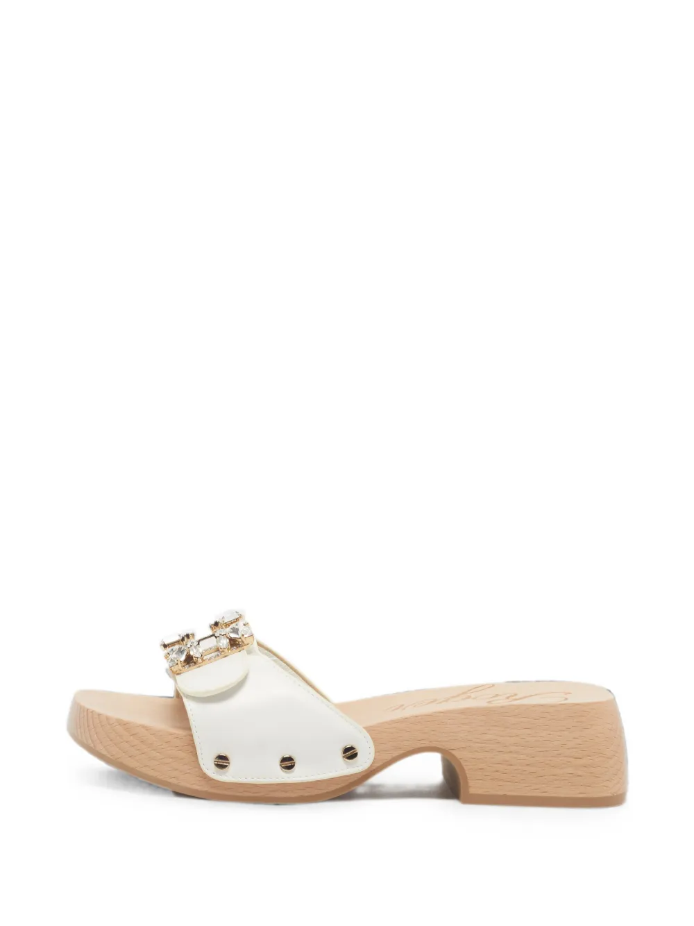 Roger Vivier Vintage crystal-embellished clogs - Weiß