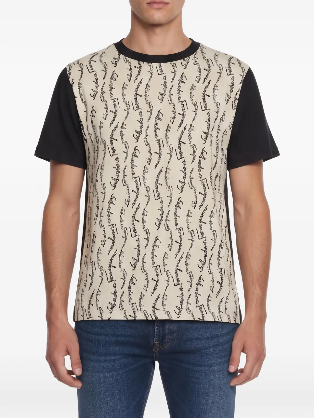 Ferragamo Pre-Owned logo-print crepe T-shirt - Toni neutri