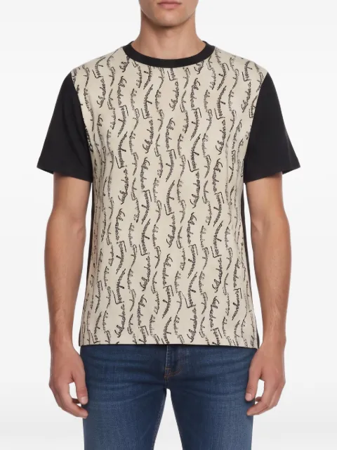 Ferragamo Pre-Owned logo-print crepe T-shirt
