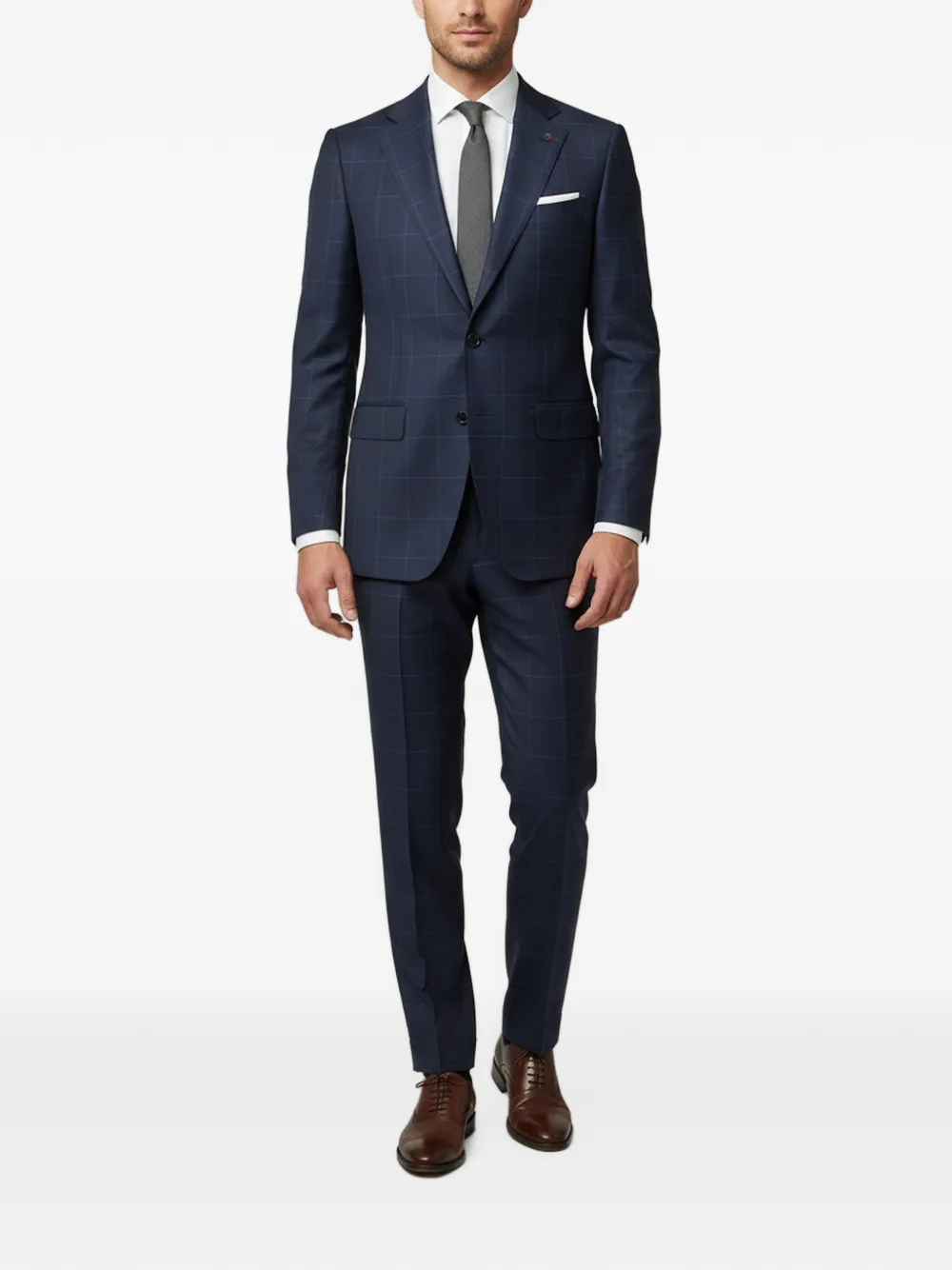 Tom Ford Vintage checked single-breasted suit - Blu