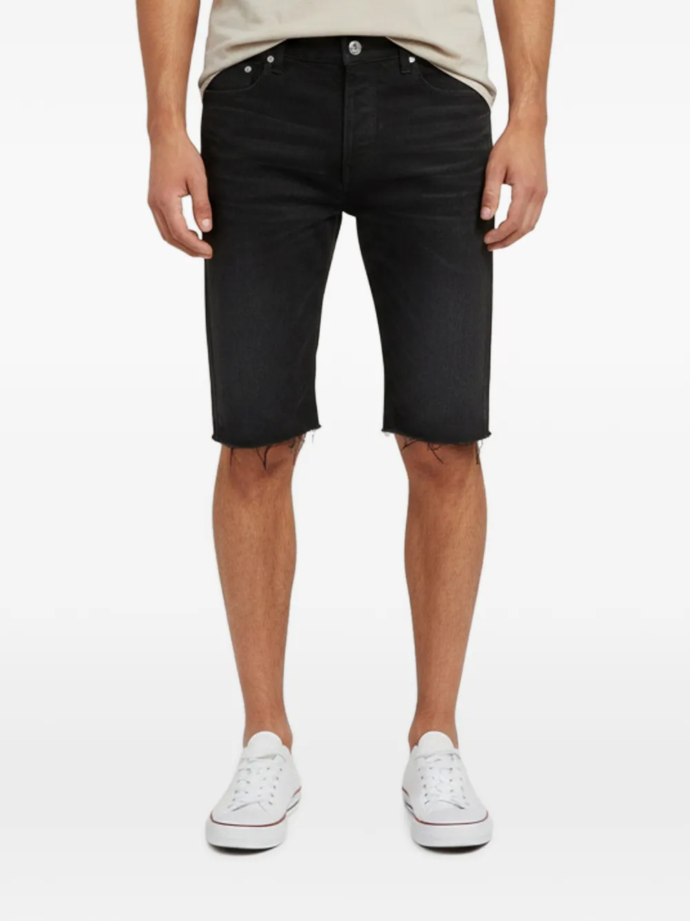 Saint Laurent Pre-Owned raw-hem bermuda shorts - Nero