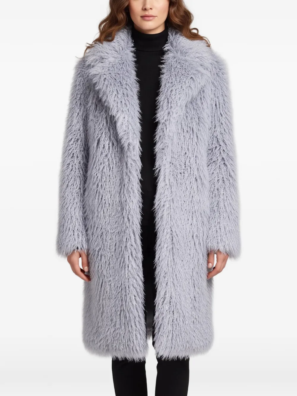 Cotton Citizen faux-fur long-sleeve coat - Blau