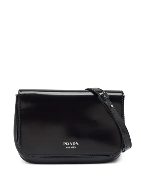 Prada Pre-Owned bandolera de piel cepillada con solapa