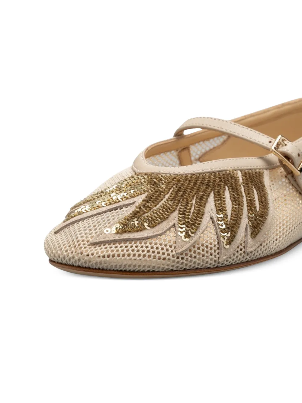 Kat Maconie Jonna ballerina's verfraaid met pailletten Beige