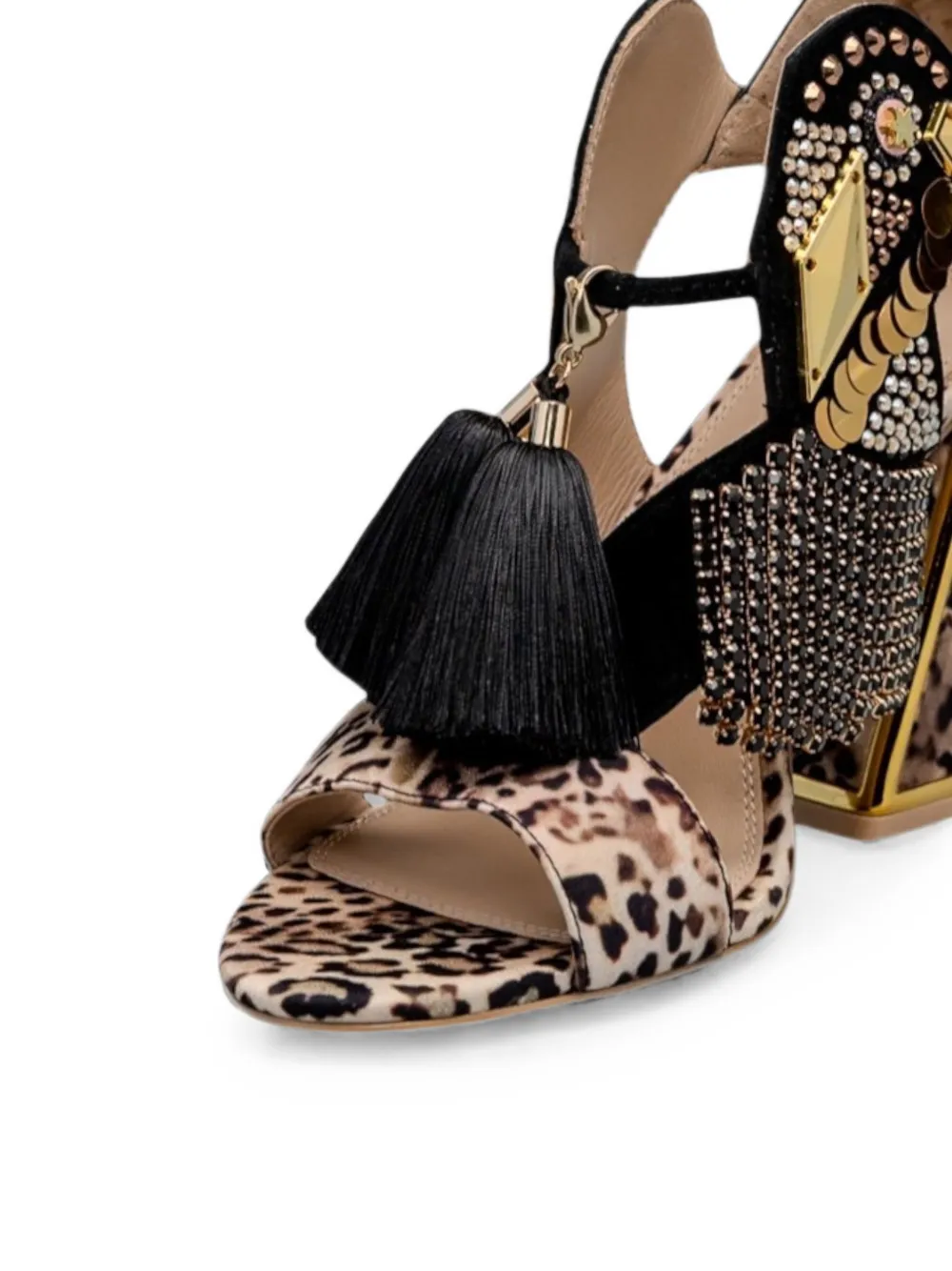 Kat Maconie Verfraaide sandalen met kwastje Bruin