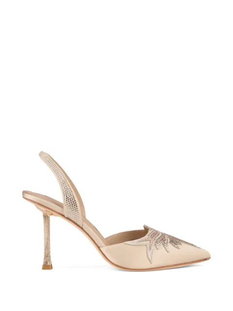Kat Maconie Karina crystal-embellished slingback pumps