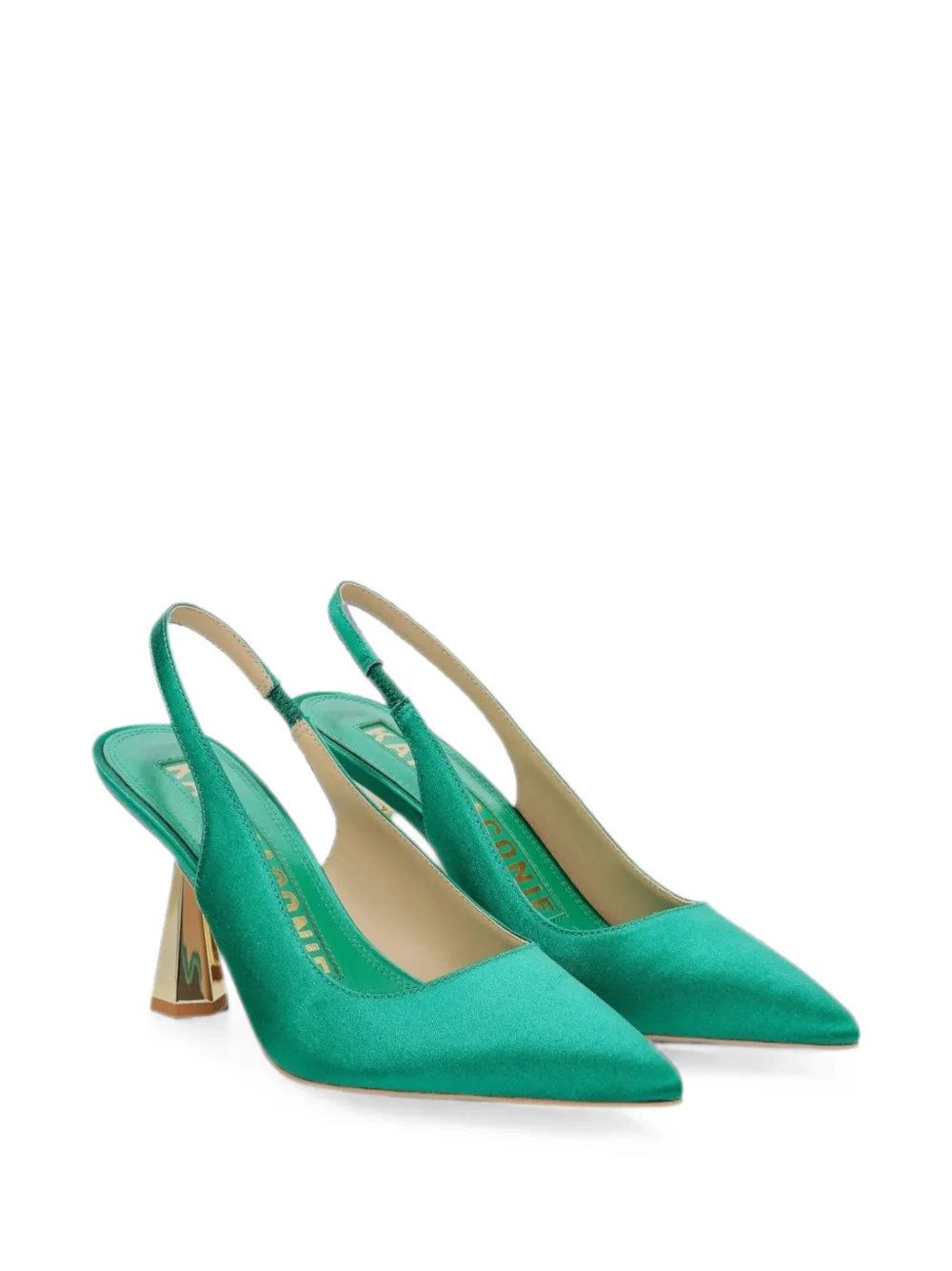 Kat Maconie Diana slingback pumps met puntige neus Groen