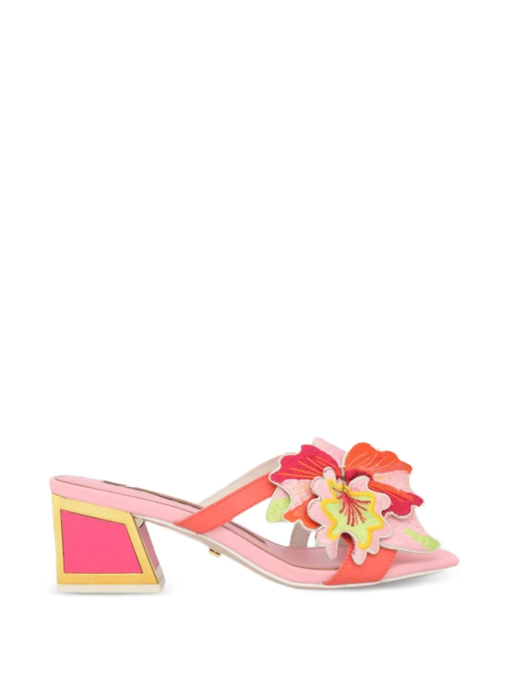 Kat Maconie Eve sandalen met blokhak en bloemen-applicatie Roze