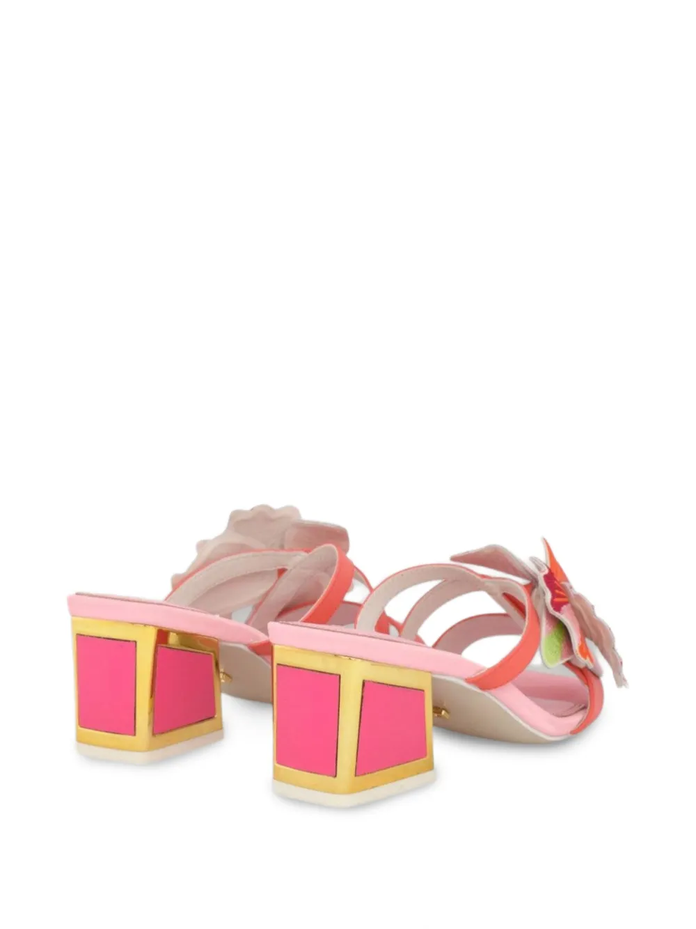 Kat Maconie Eve sandalen met blokhak en bloemen-applicatie Roze