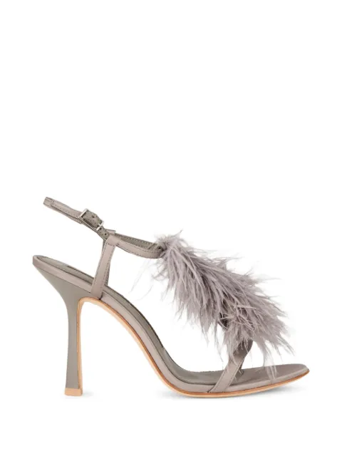 Kat Maconie Faryal feather-embellished sandals
