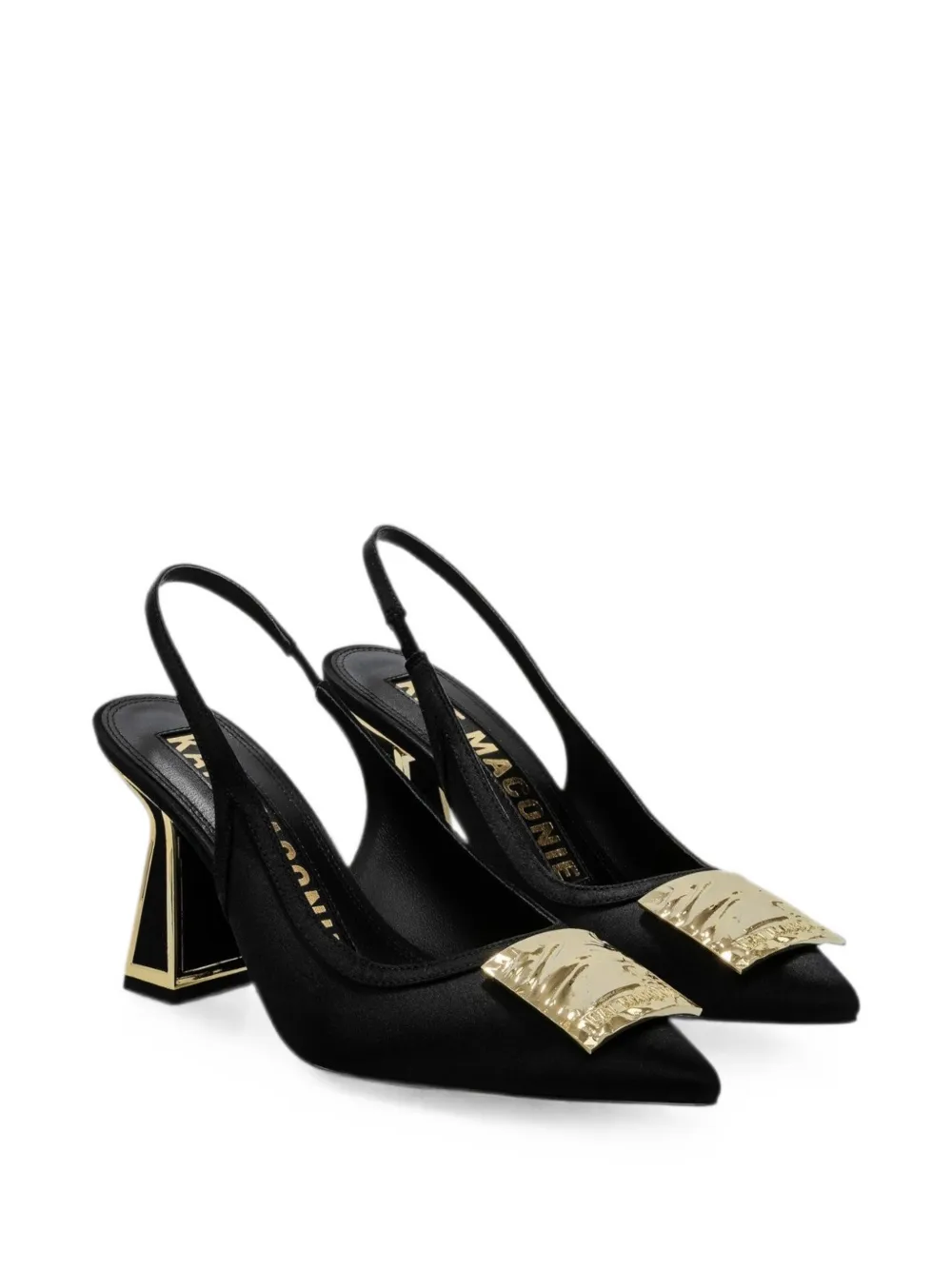 Kat Maconie Slingback pumps met puntige neus en logoplakkaat Zwart