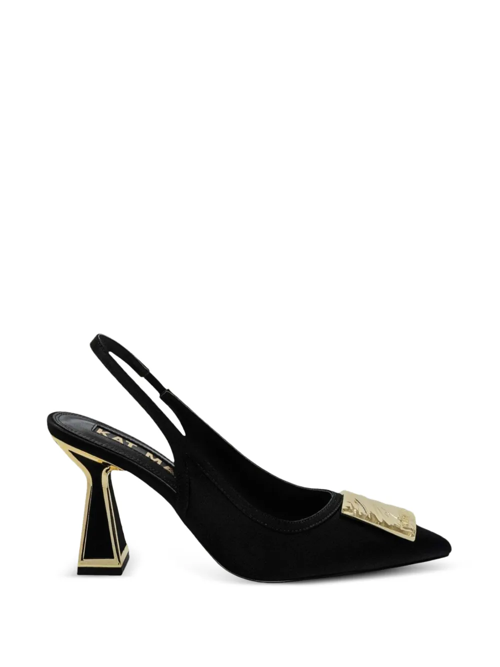 Kat Maconie Slingback pumps met puntige neus en logoplakkaat Zwart