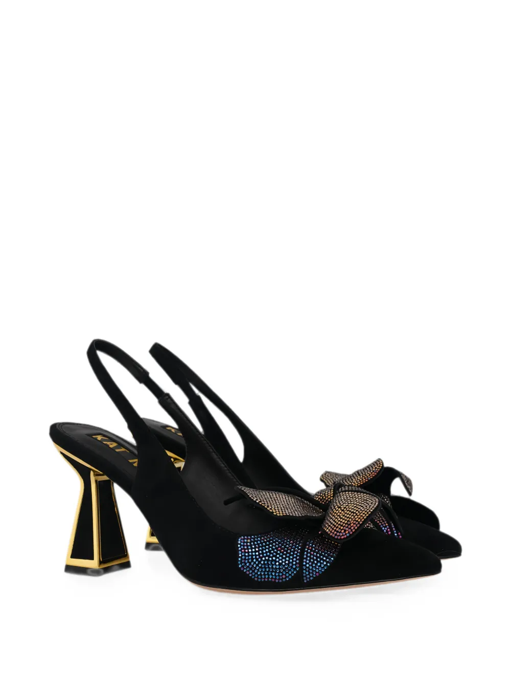 Kat Maconie Henni verfraaide slingback pumps Zwart