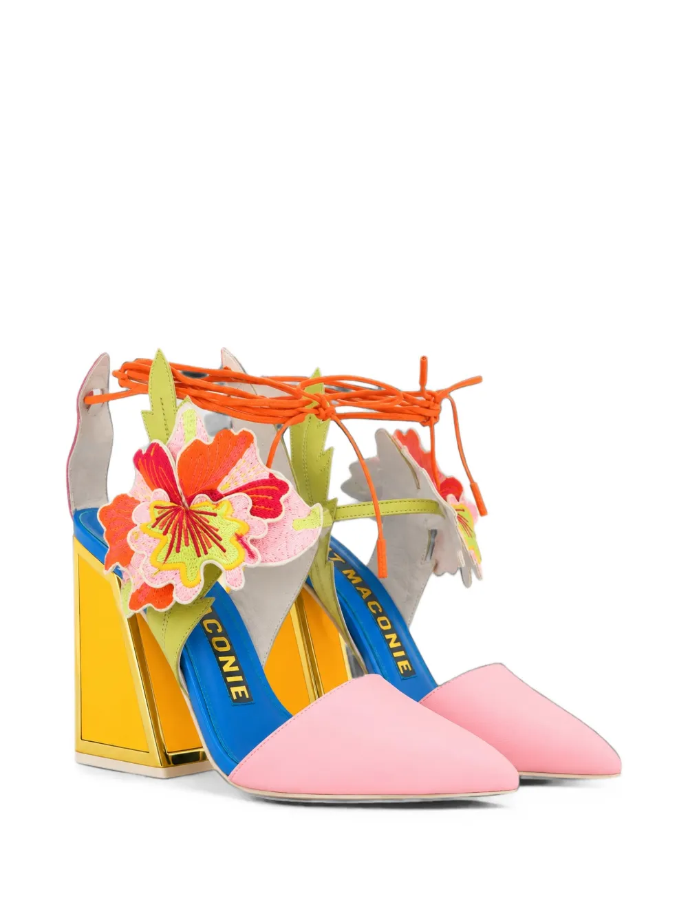 Kat Maconie Muiltjes met geborduurde bloemen Roze