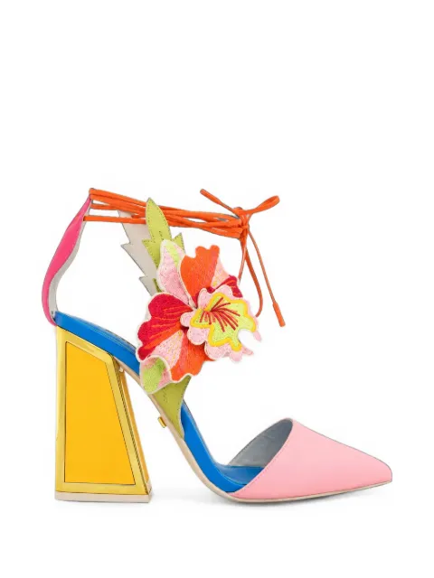Kat Maconie Amanza floral-embroidered pumps