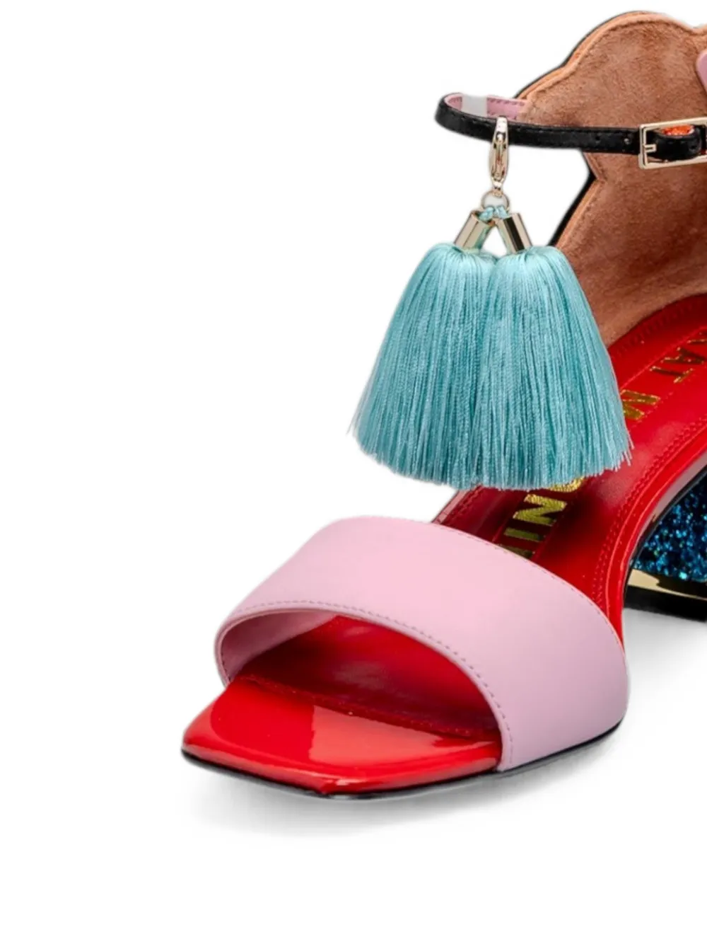 Kat Maconie Verfraaide sandalen met kwastje Roze