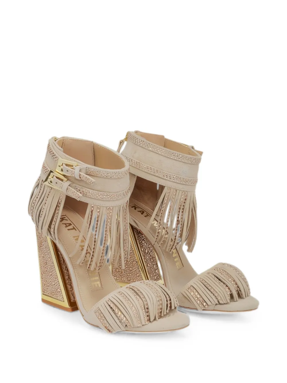 Kat Maconie Shalini verfraaide sandalen met franje Beige