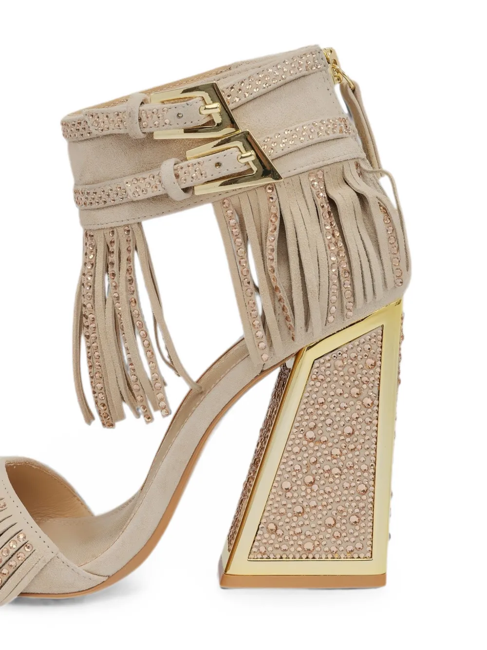 Kat Maconie Shalini verfraaide sandalen met franje Beige