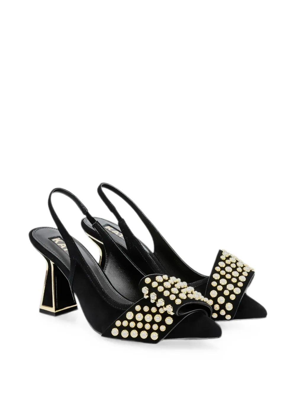 Kat Maconie Jen slingback pumps met verfraaiing Zwart