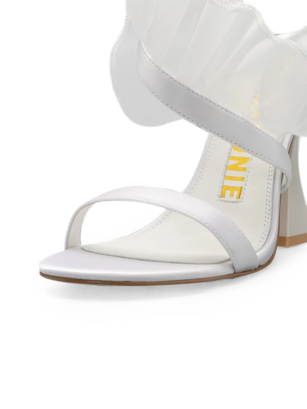 Kat Maconie Tulen sandalen met ruches Wit