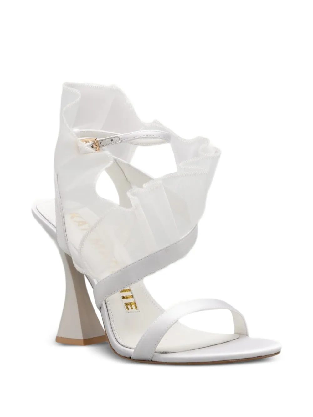 Kat Maconie Tulen sandalen met ruches Wit