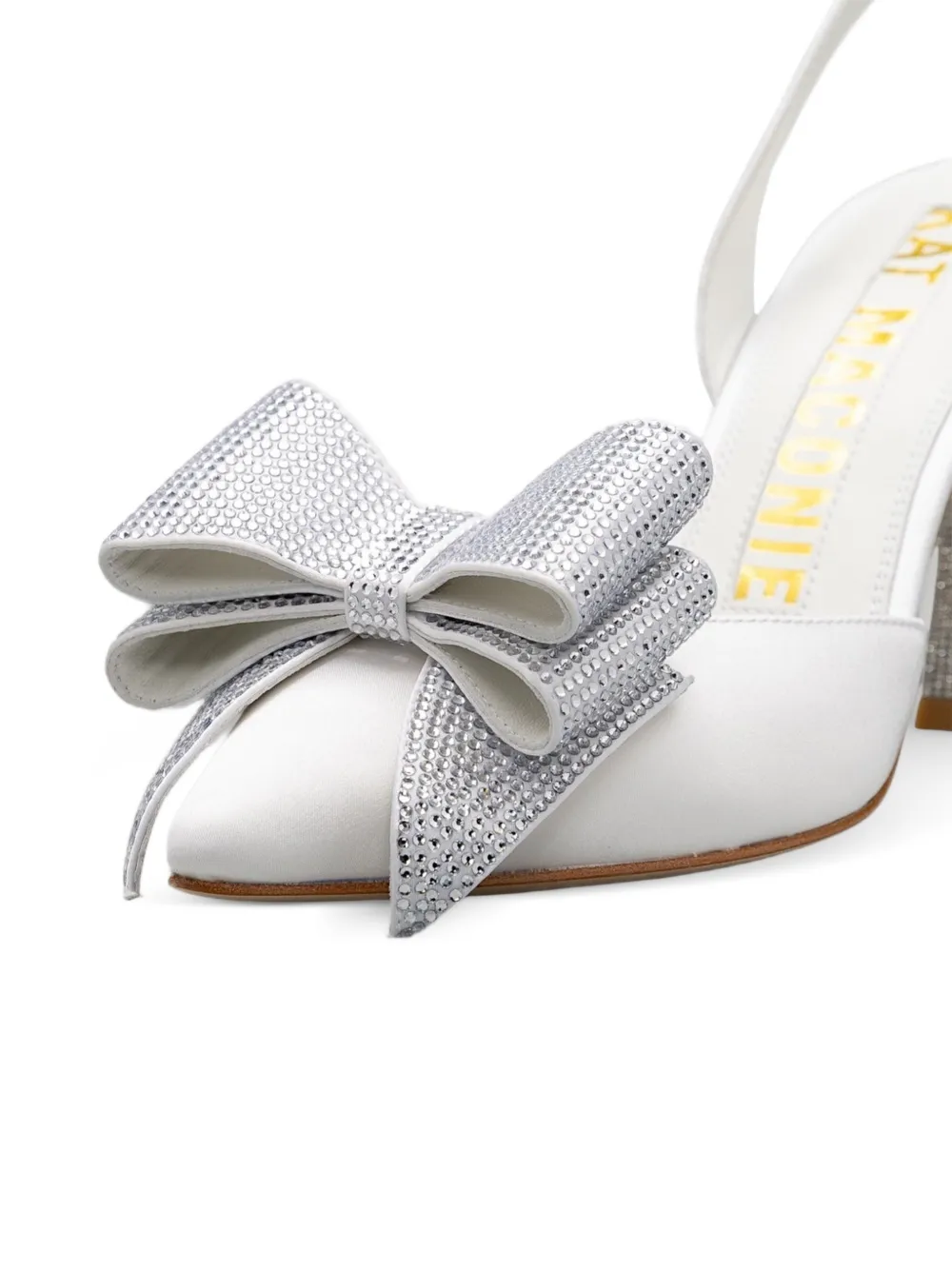 Kat Maconie Slingback pumps verfraaid met kristallen en strik Wit