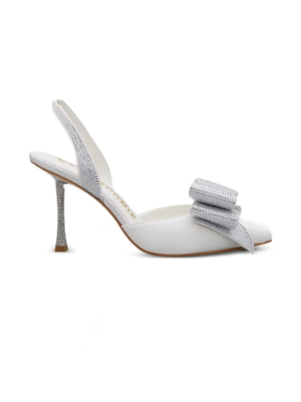 Kat Maconie Slingback pumps verfraaid met kristallen en strik Wit